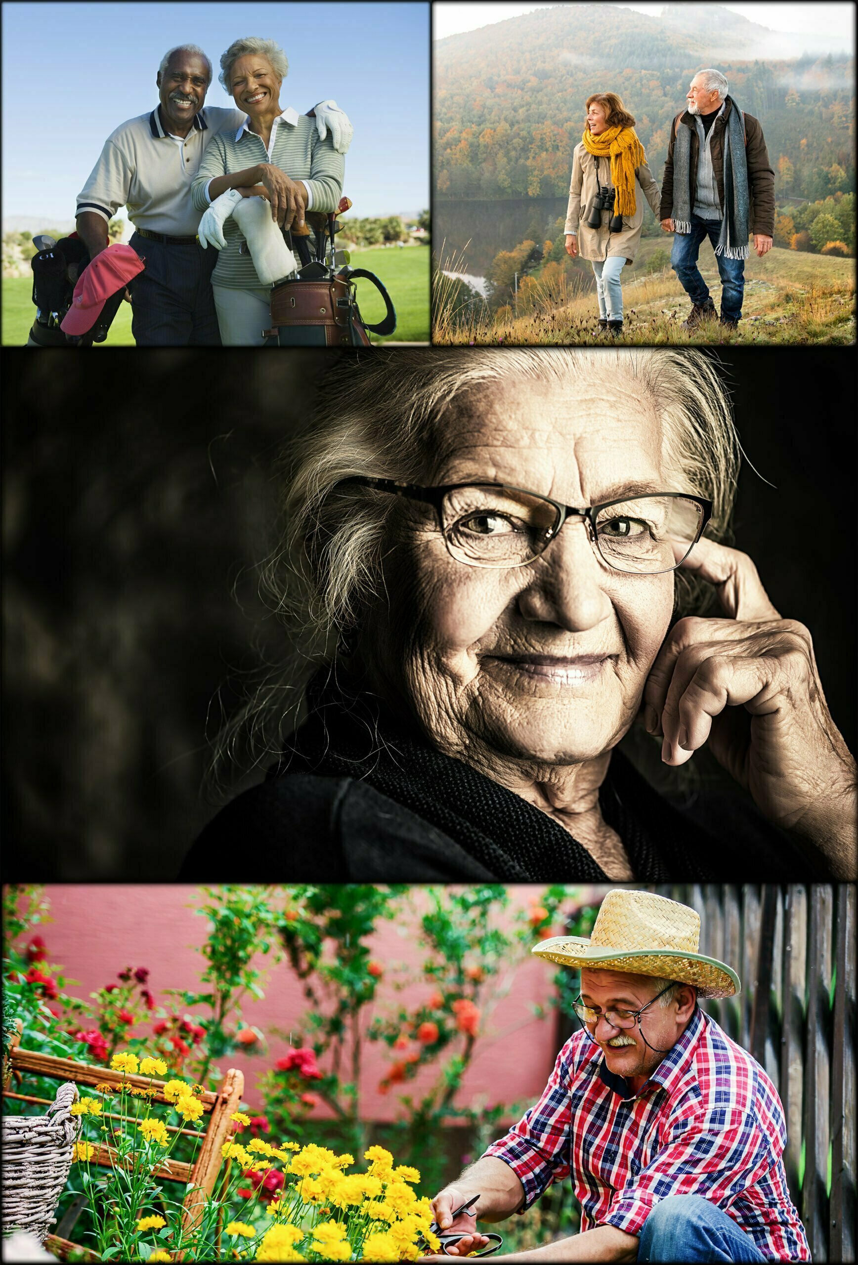 Collage of Seniors couples and individuals